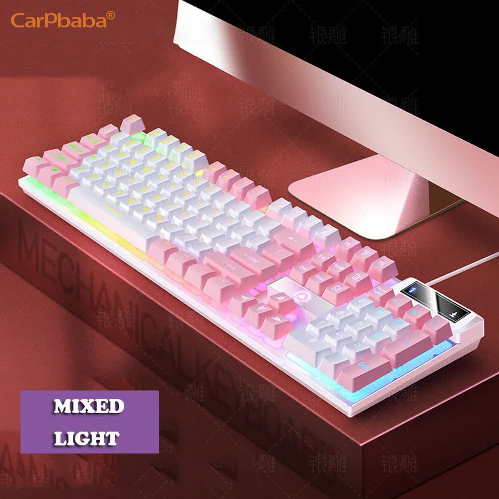 Pc Gaming Pink - Carpbaba K500 104 مفتاح USB لوحة