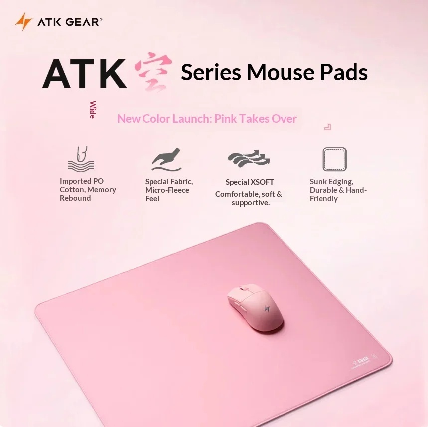 لوحة ماوس كبيرة للألعاب من ATK - مراجعة Pc Gaming Pink وسعره